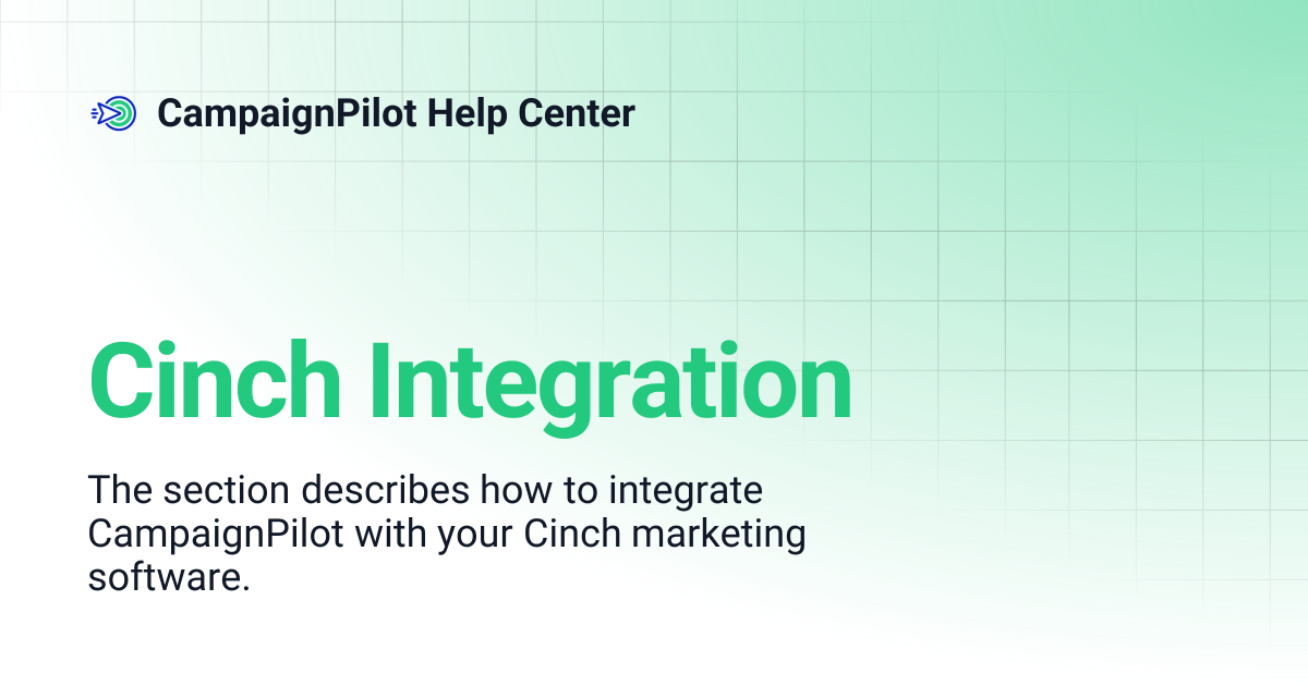 Cinch Integration | CampaignPilot Help Center